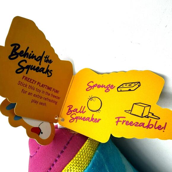 BARK BOX | NEW Squeezy Brain Freezer Medium Plush Dog Toy Floats Sponge Squeaks - Picture 7 of 9